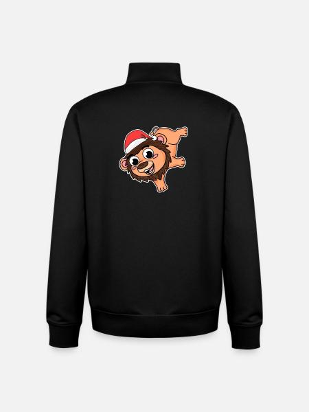 Leo Christmas - Unisex Organic Zip Sweatshirt by Stanley/Stella - black