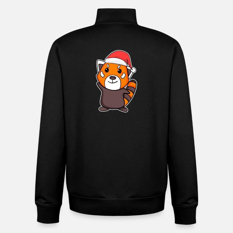 Noël du petit panda occidental - Sweat zippé unisexe en coton bio Stanley/Stella - noir