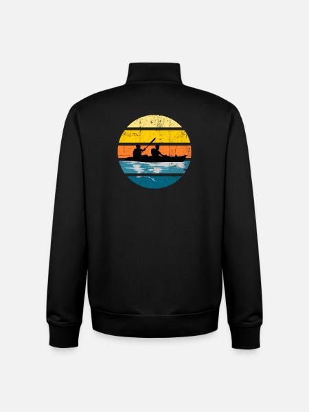 Kayak Duo Sunset Silhouette Circle - Unisex Organic Zip Sweatshirt by Stanley/Stella - black