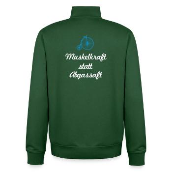 Rad Retro Vintage Fahrrad Radfahrer Fan Klima - Unisex Organic Zip Sweatshirt von Stanley/Stella - Flaschengrün - Hinten - AI Model Male 185 dark (185cm)