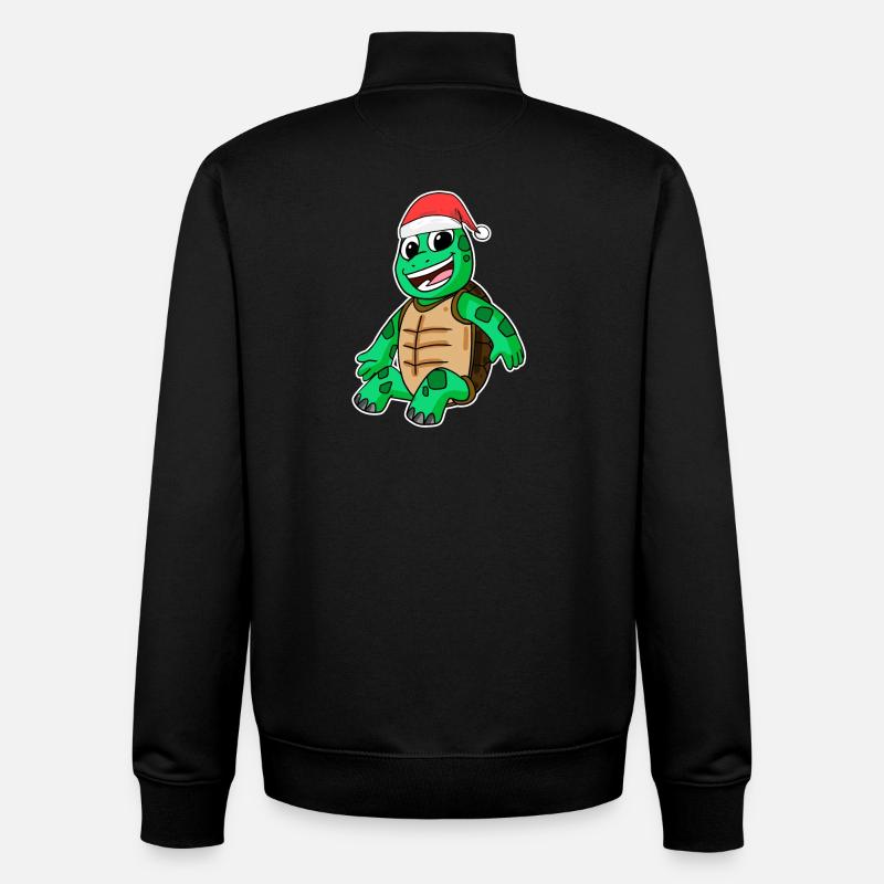 Turtle Christmas - Unisex Organic Zip Sweatshirt by Stanley/Stella - black