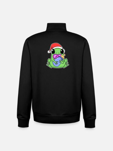 Grenouille bébé Noël - Sweat zippé unisexe en coton bio Stanley/Stella - noir
