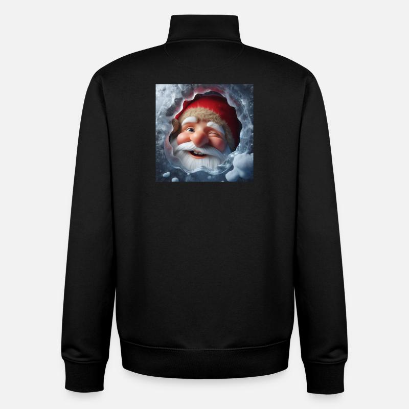 Imp looking through ice laughing - Unisex Organic Zip Sweatshirt by Stanley/Stella - black