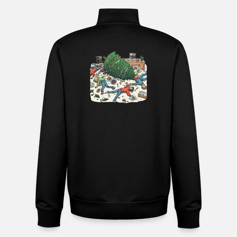 Exuberant Christmas tree party - Unisex Organic Zip Sweatshirt by Stanley/Stella - black