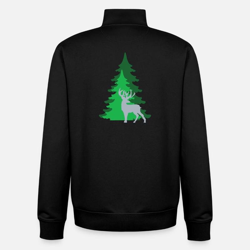 CHEVREUIL DANS LA FORÊT - Sweat zippé unisexe en coton bio Stanley/Stella - noir