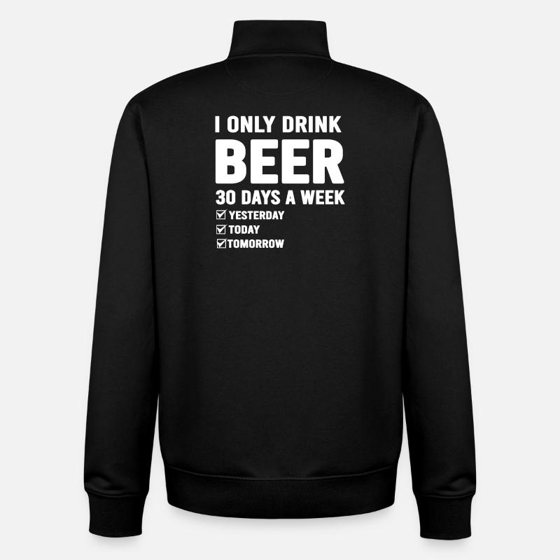 Bold Beer Loving Quote Tee - Unisex Organic Zip Sweatshirt by Stanley/Stella - black