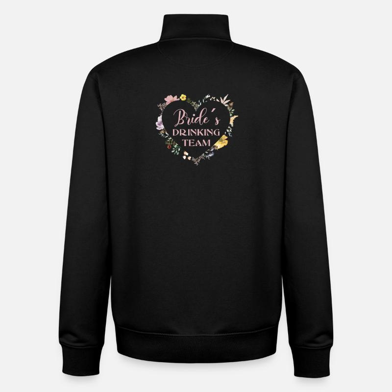 Bride´s-Drinking-Team! Herz-Blumen - Unisex Organic Zip Sweatshirt von Stanley/Stella - Schwarz