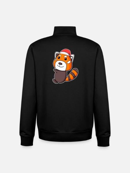 Noël du petit panda occidental - Sweat zippé unisexe en coton bio Stanley/Stella - noir