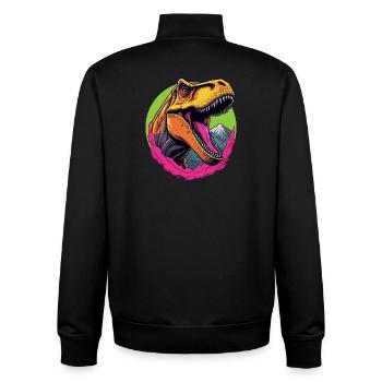Tyrannosaure Rex - Sweat zippé unisexe en coton bio Stanley/Stella - noir - Dos - AI Model Male 185 light (185cm)