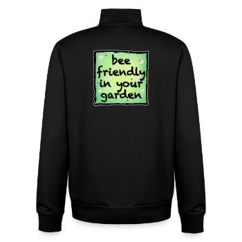 Bee friendly in your garden - Unisex Organic Zip Sweatshirt von Stanley/Stella - Schwarz - Hinten - AI Model Male 185 light (185cm)
