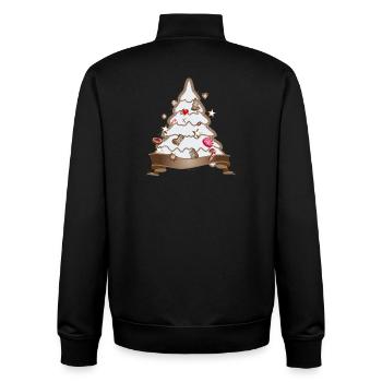 beautiful gingerbread christmas tree for christmas - Unisex Organic Zip Sweatshirt by Stanley/Stella - black - Back - AI Model Male 185 light (185cm)