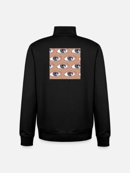 Les yeux alignés - Sweat zippé unisexe en coton bio Stanley/Stella - noir