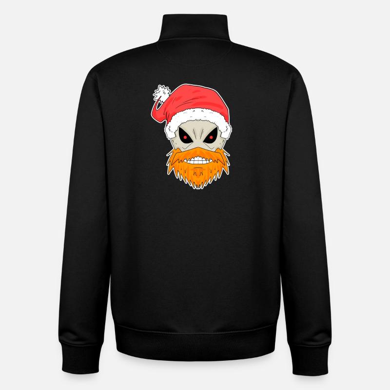Santa Claus Skull - Unisex Organic Zip Sweatshirt by Stanley/Stella - black
