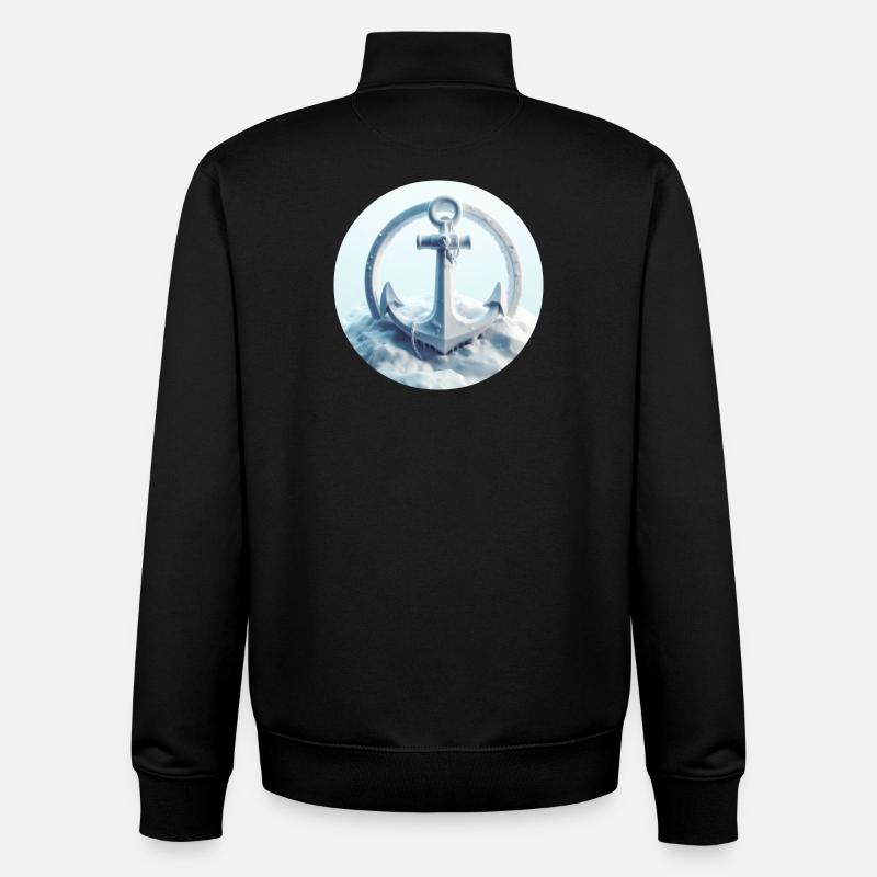 Anchor in Ice Landscape - Unisex Organic Zip Sweatshirt by Stanley/Stella - black