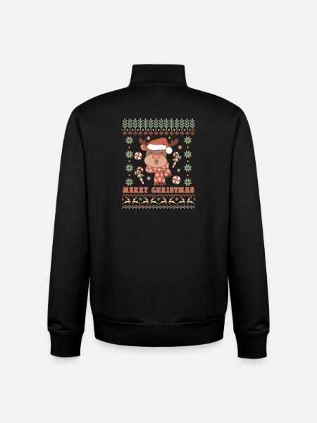 Pull de Noël moche - Sweat zippé unisexe en coton bio Stanley/Stella - noir