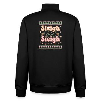 Pull de Noël moche - Sweat zippé unisexe en coton bio Stanley/Stella - noir - Dos - AI Model Male 185 light (185cm)