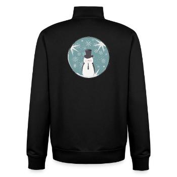 wunderschöner Schneemann & Sterne für Weihnachten - Unisex Organic Zip Sweatshirt von Stanley/Stella - Schwarz - Hinten - AI Model Male 185 light (185cm)