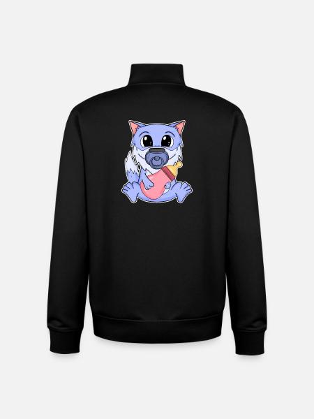 Motif de bébé loup - Sweat zippé unisexe en coton bio Stanley/Stella - noir