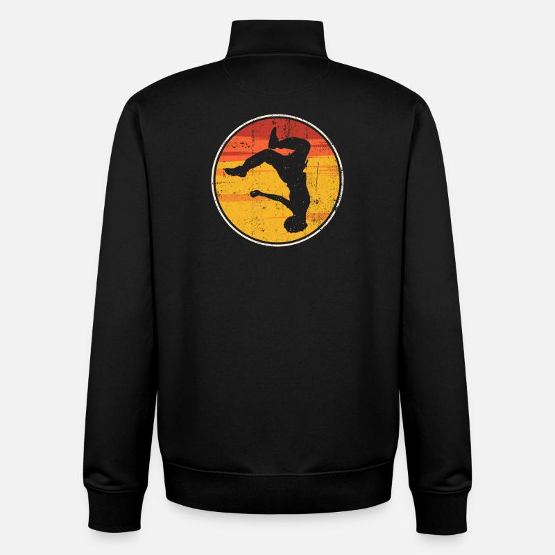 Sonnenuntergangs-Silhouettensprung - Unisex Organic Zip Sweatshirt von Stanley/Stella - Schwarz