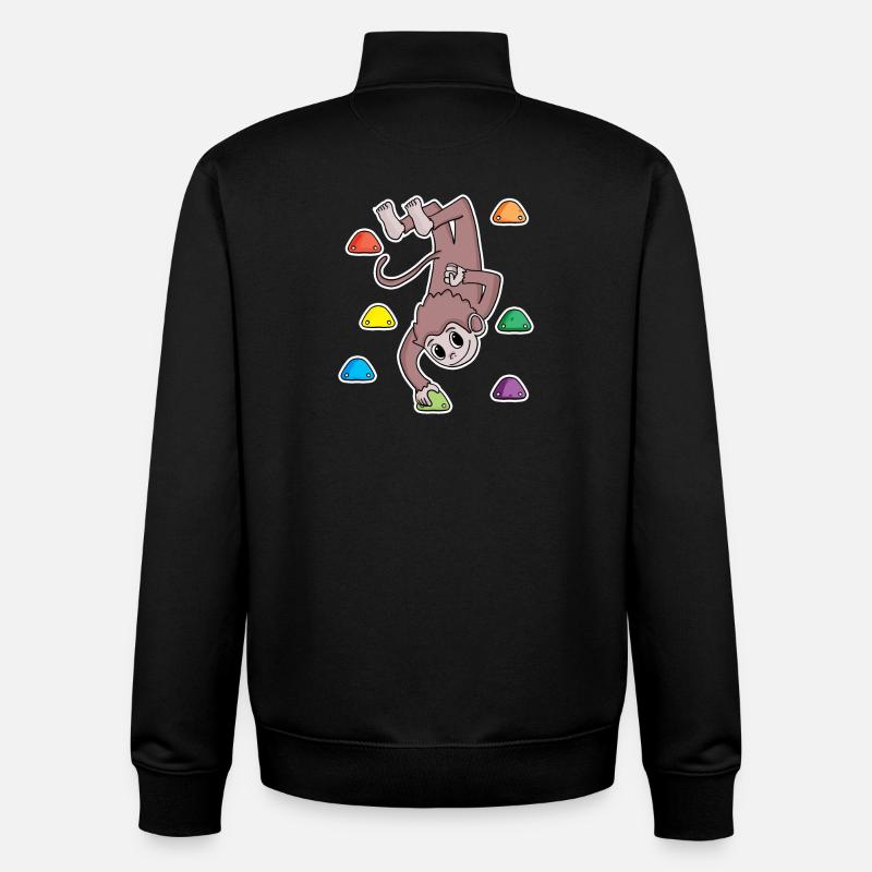 Affe Felsklettern Klettern - Unisex Organic Zip Sweatshirt von Stanley/Stella - Schwarz
