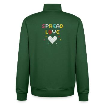 Love Pixel Heart Creative Design - Unisex Organic Zip Sweatshirt by Stanley/Stella - bottle green - Back - AI Model Male 185 dark (185cm)