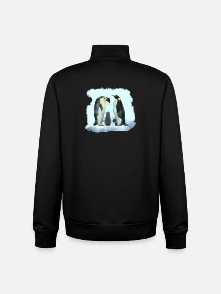 pinguinfamilie, süße vögel - Unisex Organic Zip Sweatshirt von Stanley/Stella - Schwarz