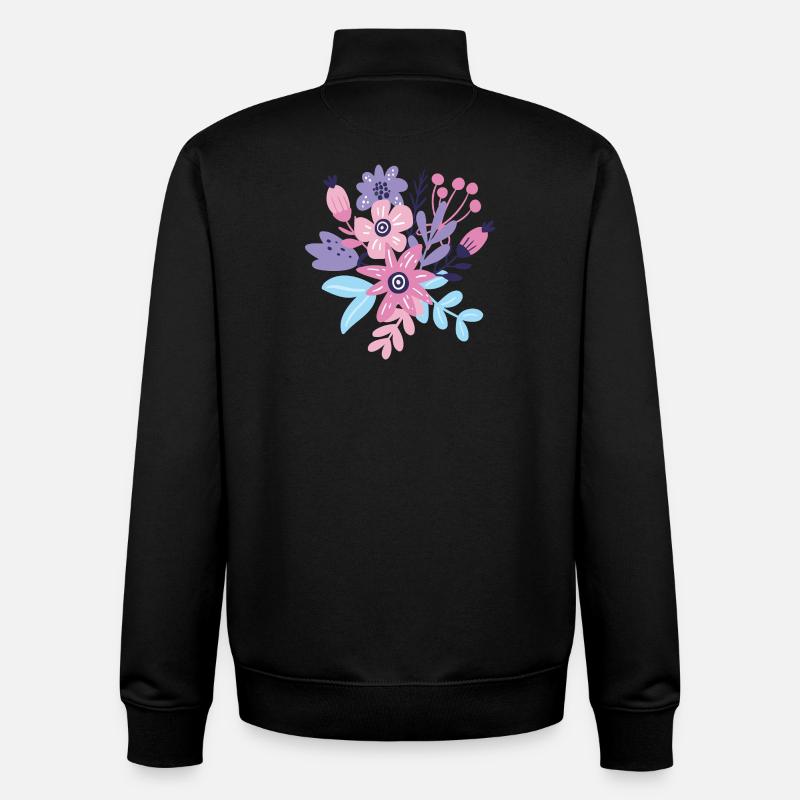 Pastellfarbene Blumenexplosion - Unisex Organic Zip Sweatshirt von Stanley/Stella - Schwarz