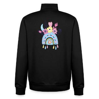 Pastell Regenbogen Blumen - Unisex Organic Zip Sweatshirt von Stanley/Stella - Schwarz - Hinten - AI Model Male 185 light (185cm)