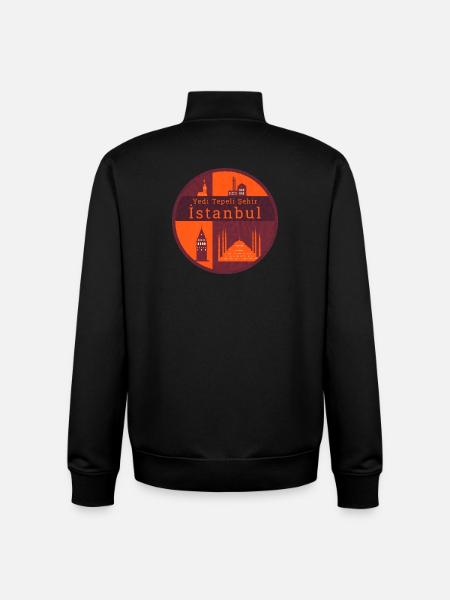 Monuments d’Istanbul - Sweat zippé unisexe en coton bio Stanley/Stella - noir