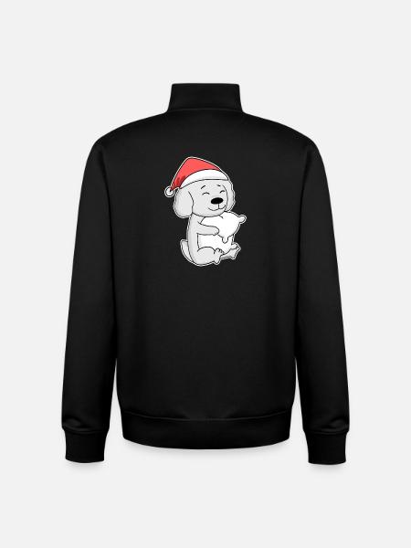 Maltese Dog Animal Christmas - Unisex Organic Zip Sweatshirt by Stanley/Stella - black
