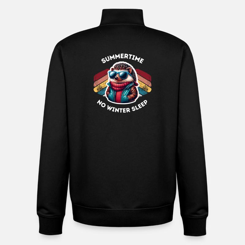 Igel im Sommer mit Sonnenbrille - Unisex Organic Zip Sweatshirt von Stanley/Stella - Schwarz