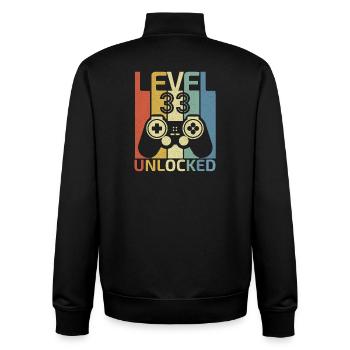Level 33 freigeschaltet Lustiger Videospieler 33. Geburtstag - Unisex Organic Zip Sweatshirt von Stanley/Stella - Schwarz - Hinten - AI Model Male 185 light (185cm)