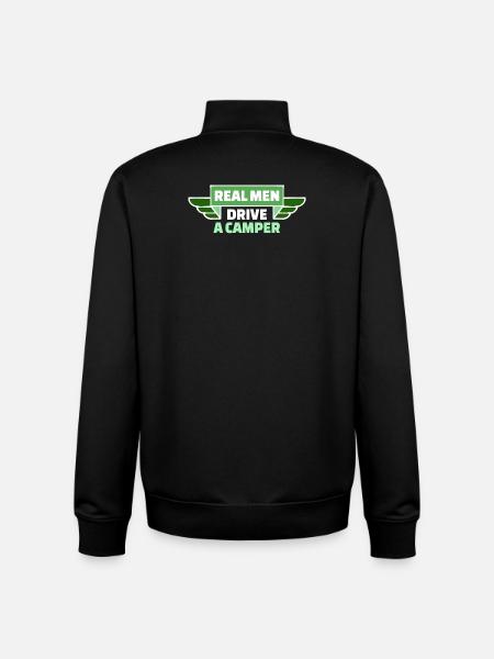Camper Statement Camping Hiker Wanderlust - Unisex Organic Zip Sweatshirt by Stanley/Stella - black