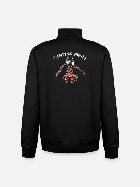 Campsite Campfire Statement Camping Hiker - Unisex Organic Zip Sweatshirt by Stanley/Stella - black