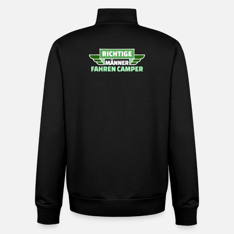 Camping Wanderer Camper Wanderlust Statement - Unisex Organic Zip Sweatshirt von Stanley/Stella - Schwarz