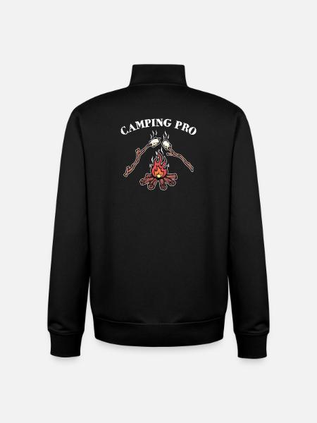 Camping Statement Campsite Campfire Camping - Unisex Organic Zip Sweatshirt by Stanley/Stella - black