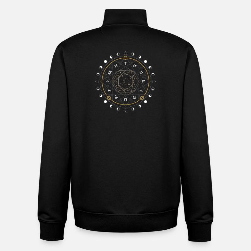 Mystic Moon Siegel Kreis - Unisex Organic Zip Sweatshirt von Stanley/Stella - Schwarz