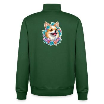Pomeranian Zwergspitz - Unisex Organic Zip Sweatshirt von Stanley/Stella - Flaschengrün - Hinten - AI Model Male 185 dark (185cm)