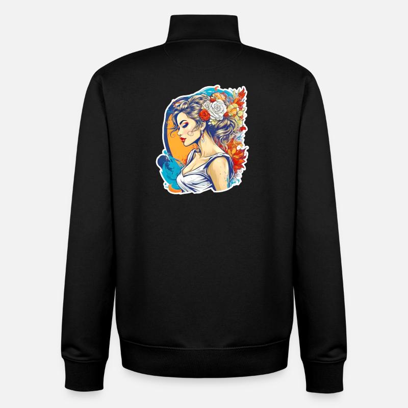 Mariée - Sweat zippé unisexe en coton bio Stanley/Stella - noir