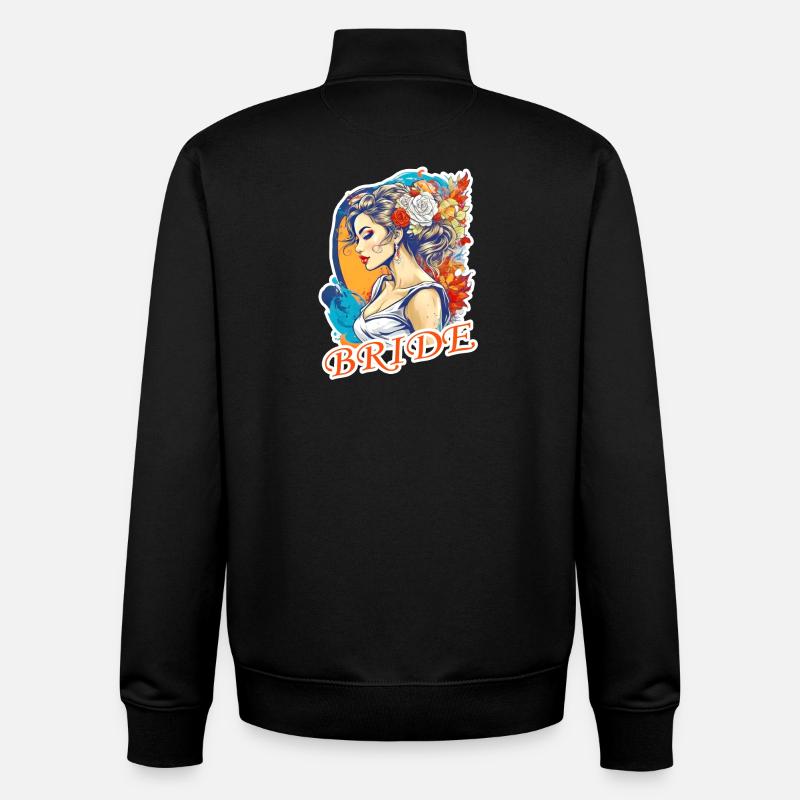 Mariée - Sweat zippé unisexe en coton bio Stanley/Stella - noir