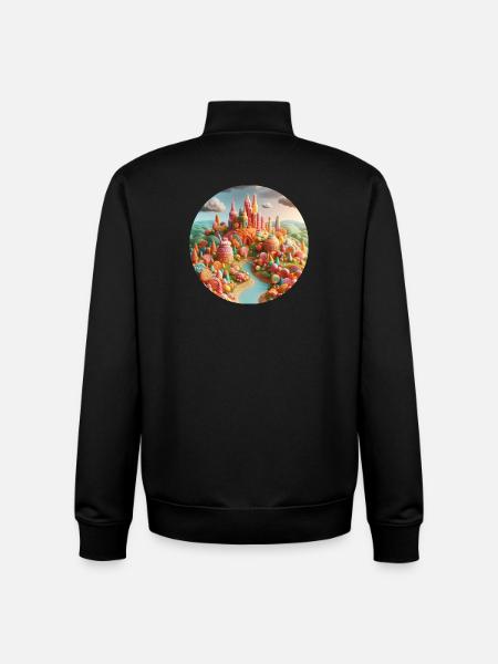 Candy World Landschaft bunt Animation - Unisex Organic Zip Sweatshirt von Stanley/Stella - Schwarz