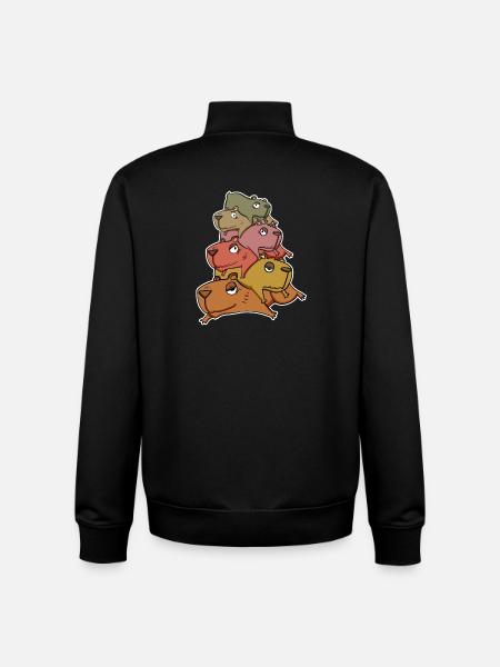 Capybara Pile of Capybara - Unisex Organic Zip Sweatshirt by Stanley/Stella - black