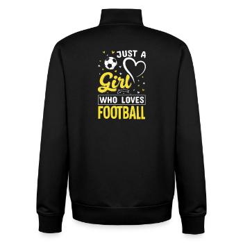 Mädchen liebt Fußball Logo - Unisex Organic Zip Sweatshirt von Stanley/Stella - Schwarz - Hinten - AI Model Male 185 light (185cm)