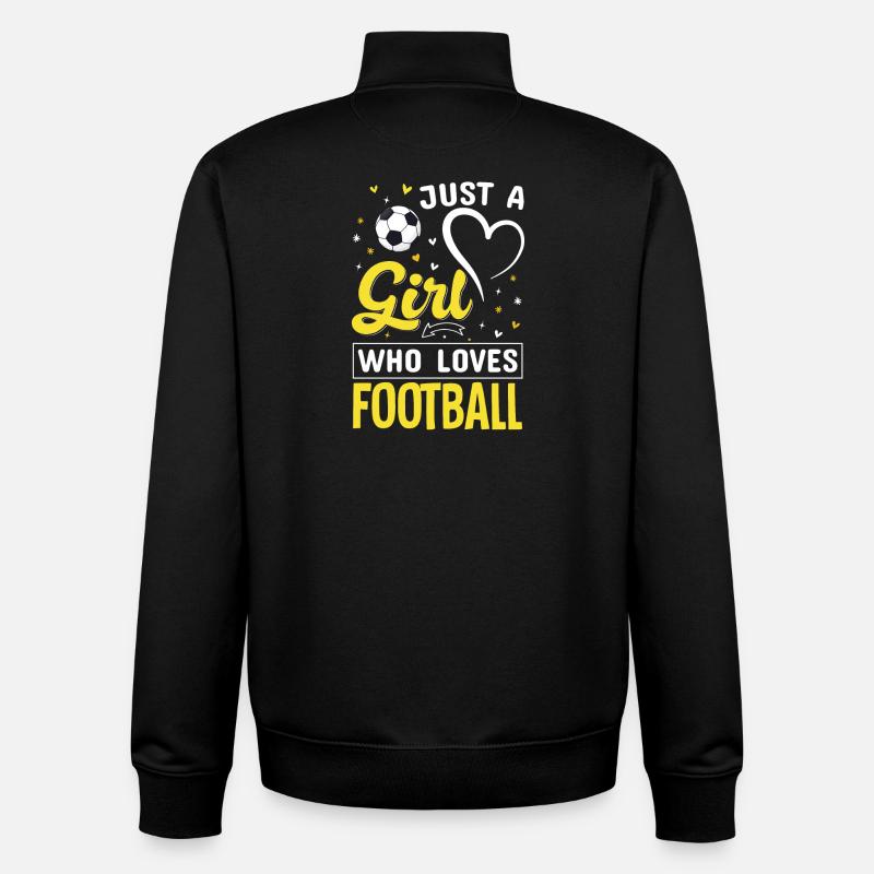 Mädchen liebt Fußball Logo - Unisex Organic Zip Sweatshirt von Stanley/Stella - Schwarz