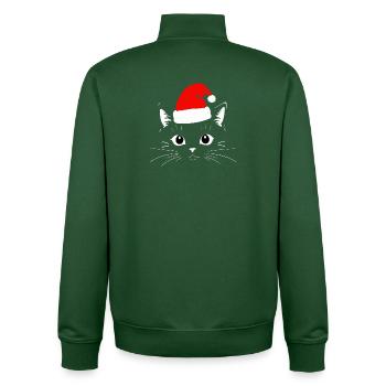 Chat Noël - Sweat zippé unisexe en coton bio Stanley/Stella - vert bouteille - Dos - AI Model Male 185 dark (185cm)