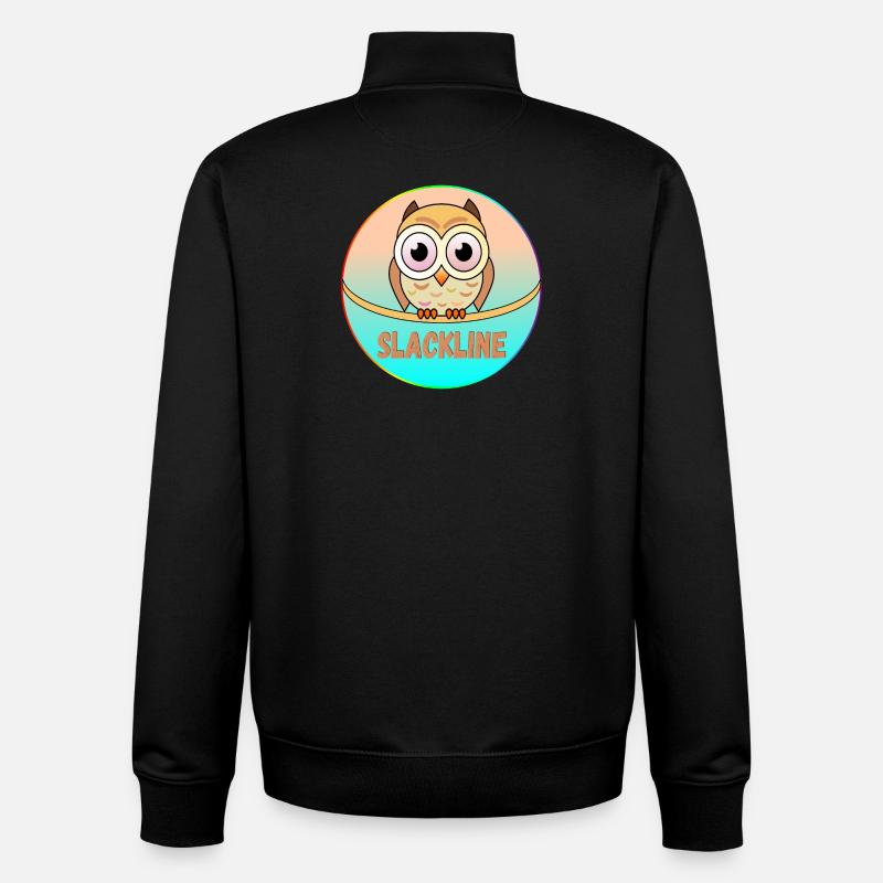 SLACKLINE EULEN - VOGEL - Unisex Organic Zip Sweatshirt von Stanley/Stella - Schwarz