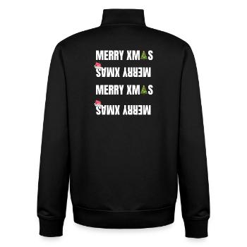 Joyeux Noël Noël tenue Hohoho hiver - Sweat zippé unisexe en coton bio Stanley/Stella - noir - Dos - AI Model Male 185 light (185cm)