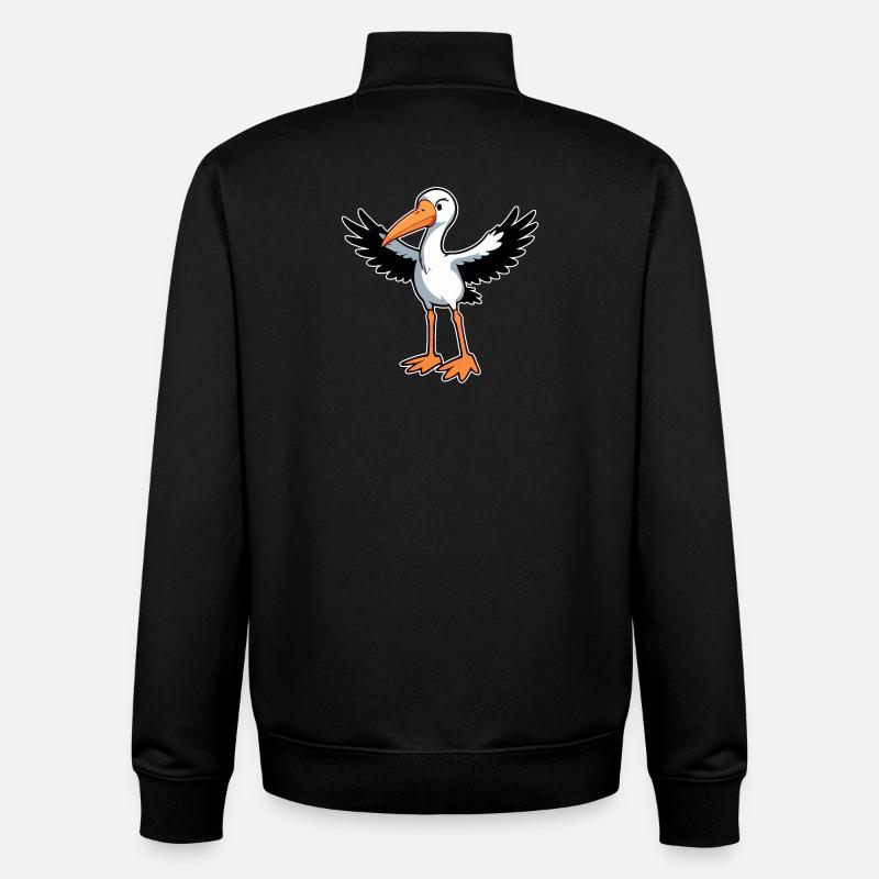 Storch Vogel - Unisex Organic Zip Sweatshirt von Stanley/Stella - Schwarz