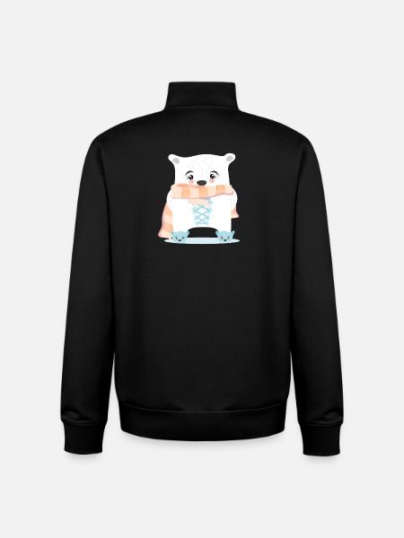 WINTER ANIMALS POLAR BEARS - Unisex Organic Zip Sweatshirt by Stanley/Stella - black