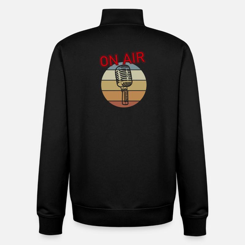 Microphone on air - Unisex Organic Zip Sweatshirt von Stanley/Stella - Schwarz